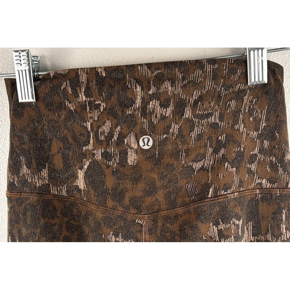 Lululemon Align High-Rise Lined Pant 25" True Leopard Max Brown Size 4 W5DMSS - Picture 3 of 7